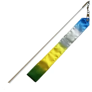 Gyakorlószalag bottal - Multicolor Yellow-Blue-Green 5m